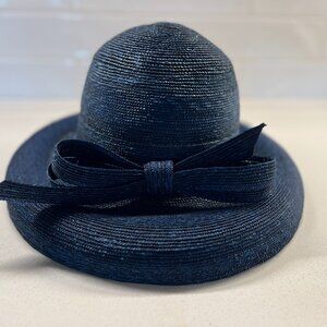 Charleston Straw Hat *Custom* For smaller head Adjustable Sizer Band Navy Navy S